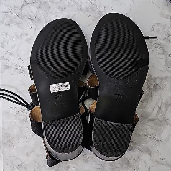 Womens Sz 7W Black Witchy Whimsigoth Goth Y2K Lace Up Block Heels - Picture 11 of 14